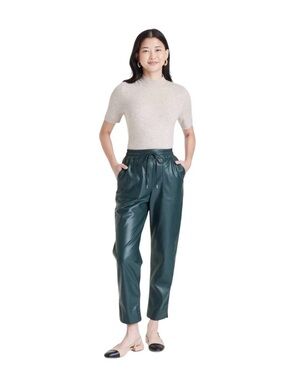 a new day Faux Leather Pants in Deep Green